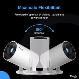Thingy® Ultra Mini Beamer - 4K Ondersteuning - Projector - WiFi 6 & Bluetooth 5.4 - Beamer - Inclusief Hdmi Kabel, Extra Lange Voedingskabel & Batterijen - Geschikt voor IOS en Android - USB-C - Home Cinema — thumbnail 3
