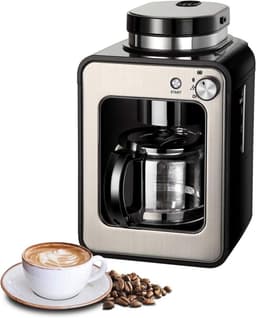 Koffiemachine met Bonen - Volautomatische Koffiemachine - Espressomachine - 600 W - Zilver — thumbnail 1