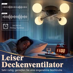 NETTLIFE Plafondventilator met Verlichting G9 - Stil - Met Afstandsbediening - 6 Snelheden - Timer - Voor Keuken & Eetkamer - Zonder Lampen — thumbnail 5