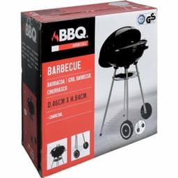 Kogelgrill Houtskoolbarbecue op Wielen 46 cm Zwart — thumbnail 2