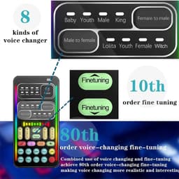 Ynkkvre -Handheld Voice Changer met 8 Stemmodi & 8 Geluidseffecten – Plug & Play Stemvervormer voor Gaming, Streaming en PC/Smartphone (3.5 mm) — thumbnail 2