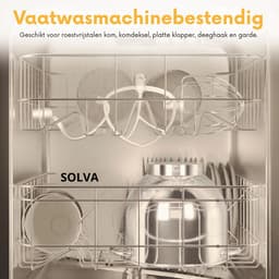 SOLVA Keukenmachines - Deegmachine - Kneedmachine - Deegmixer - 6 Versnellingen - 1200W - 240V - 6L - 35,1×28,5×31,2 cm - Grijs — thumbnail 3