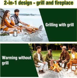 Draagbare Camping Barbecue – Opvouwbare Houtskool BBQ voor Tuin, Balkon en Picknick — thumbnail 5