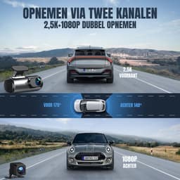 Nexvo® Dashcam voor Auto Voor en Achter - Dashcam - Grijs - 8cm x 4cm x 5cm — thumbnail 3