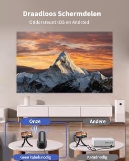 Florixa® Draagbare Beamer - Beamer - Projector - Mini Beamer - Zwart - 9cm x 9cm x 14cm — thumbnail 5