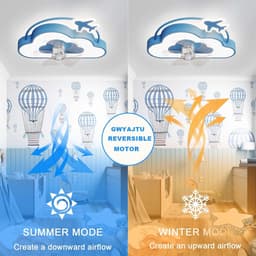 Kinderslaapkamer Plafondventilator met Verlichting, LED, Dimbaar en Afstandsbediening — thumbnail 2