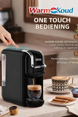ShopWizz Koffiemachine - Koffiezetapparaten - 4-in-1 - Cups Apparaten - Gemalen Koffie - Koffiepads - Koffiezetapparaat - Wit / Rosegoud — thumbnail 4