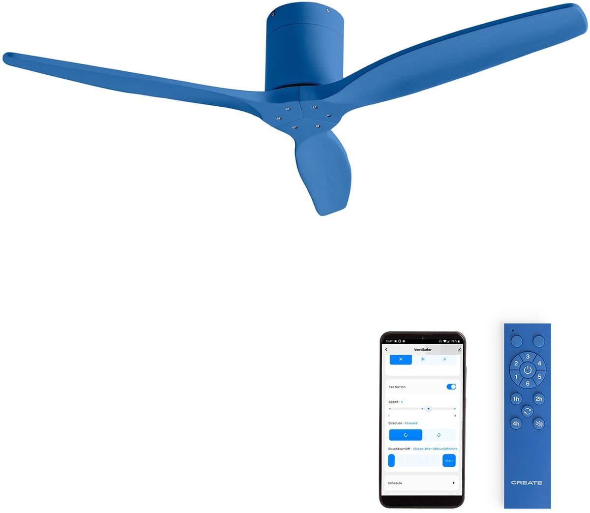CREATE - Stille 40W plafondventilator met technische ABS bladen in verschillende maten - WIND CALM — afbeelding 1