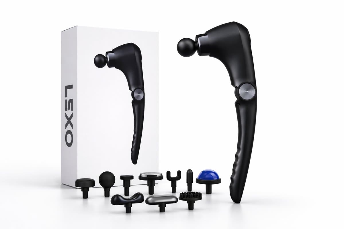 LEXO® - Massage Gun Professioneel - Massage Apparaat - Massageapparaat - Massage Pistool - 10 opzet stukken - Warm & Koud — afbeelding 1