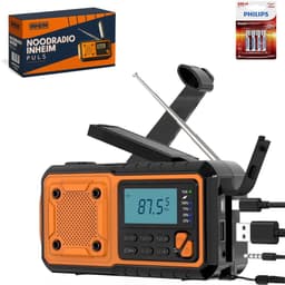 INHEIM® PULS – Robuuste Noodradio met Powerbank - Zonnepaneel, Zwengel, USB-C & GRATIS Batterijen - Zaklamp, SOS & Compact Design - Voor Kamperen, Outdoor en Noodpakket — thumbnail 1