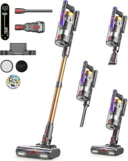 HandStofzuiger - Draadloze Stofzuiger - 550W Borstelloze Motor & 50kPa Zuigkracht - 70 Min Batterijduur & Anti-klit V-borstels - 7 Traps Filtering & Geur - Met LED Borstel & Scherm - Voor Thuis, Huisdieren & Auto — thumbnail 1