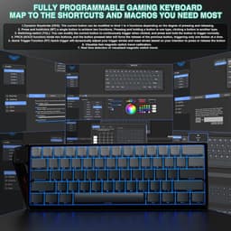 AULA WIN60 HE - 60% Bedraad RGB Gaming Toetsenbord - Hall Effect Rapid Trigger - Magnetische Toetsen - Gasket - Hot Swap - 8K Hz Polling Rate - QWERTY Toetsenborden - Zij Bedrukte toetsen - 61 Keys - Zwart Grijs — thumbnail 4