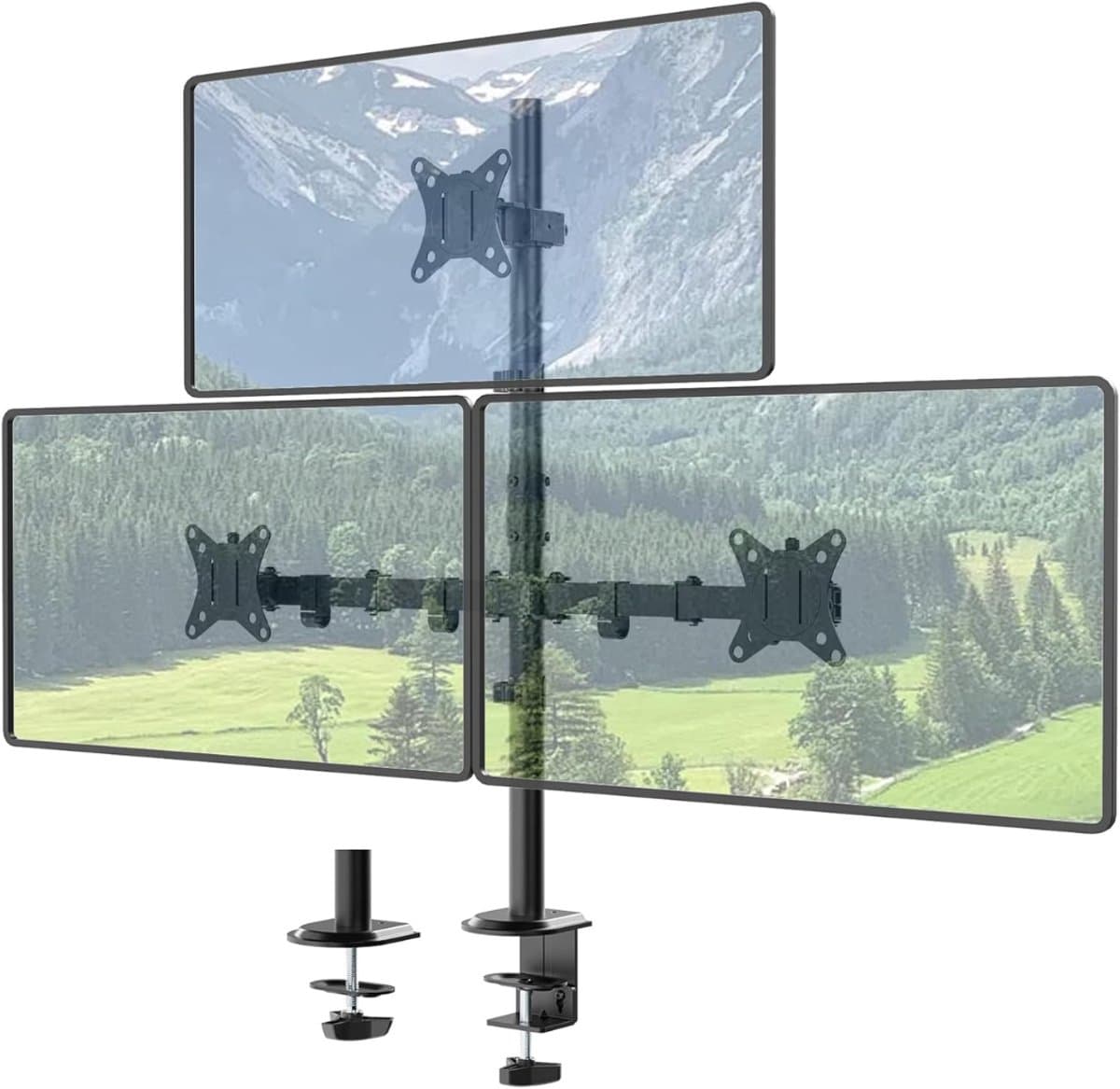 SCH® Monitor Arm 3 Schermen - Monitor Arm - Zwart - 44cm x 16cm x 17cm — afbeelding 1