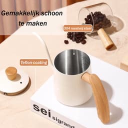 1 stuk - Koffiezetapparaat - Roestvrij staal - Filterkoffiezetapparaat - Gegradueerd - Smalle tuit - Koffieapparatuur - Klein filterkoffiezetapparaat - Geschikt voor het zetten van koffie - 350 ml - Zwart — thumbnail 2