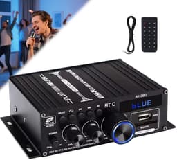 AK-380 Bluetooth 5.0 Hifi-Versterker - 2.0 Kanalen - 40W X 2 - Maximaal Vermogen 400W - Mini-Stereoversterker - met USB/SD-Kaartsleuf en Fm-Radio - Geschikt voor Auto- en Thuisluidsprekers — thumbnail 2