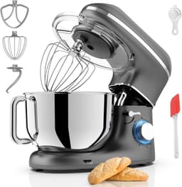 SAVI® Mixer met mengkom - Mixer - Mixer met mengkom keukenmachine - Zilver/ Zwart - 22cm x 35cm x 30cm — thumbnail 1