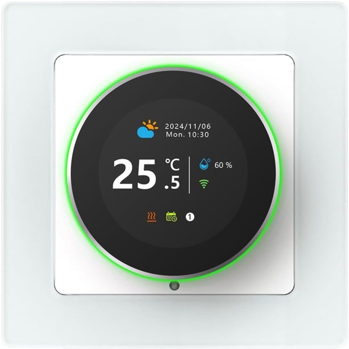 Vloerverwarming Thermostaat - Slimme Regelaar - Comfort Verwarmen - TFT Kleurenscherm - 16A Capaciteit - Zwart — afbeelding 1