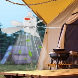 Tent Ventilator - Draagbare Koeler - Buiten Ontspannen - Met Afstandsbediening - 1.54 Pond - Wit — thumbnail 2