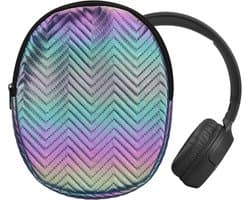 kwmobile Hoes voor JBL Tune 600 / 500BT / 510BT / 450 Tas – Case voor Headset van Metallic Kunstleer en Nylon – meerkleurig