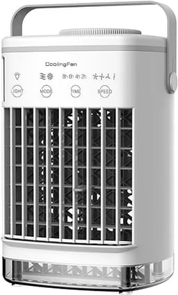 Ventilator-kleine ventilator-Draagbare luchtkoeler - Mini mobiele airconditioner - Persoonlijke verdamperluchtkoeler - Tijdfunctie en 7 LED-lampjes - Luchtkoelers voor thuis - Kantoor - Slaapkamer — thumbnail 1