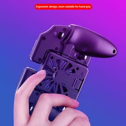 PUBG Mobiele Telefoon Game Controller met Koelventilator – 6 Vinger Bediening – L1R1 Mobiele Trigger Joystick – Geschikt voor iPhone & Android 4–6,8 inch Smartphone – Ergonomisch – Met 800mAh Ventilator — thumbnail 4