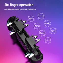PUBG Mobiele Telefoon Game Controller met Koelventilator – 6 Vinger Bediening – L1R1 Mobiele Trigger Joystick – Geschikt voor iPhone & Android 4–6,8 inch Smartphone – Ergonomisch – Met 800mAh Ventilator — thumbnail 5
