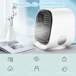 Mini Airco - Luchtkoeler - Airco met water - Koelventilator - USB Airconditioner - Mini Aircooler met Water - Afelventilator - Coolingdown - Mobiele Airco - Koelen, Blazen, Lucht Bevochtigen - Mobiele Airco - Draagbare - 166*152*142mm - 300ML — thumbnail 3