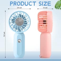 12-pack mini draagbare handventilatoren voor op reis, 3 snelheden, oplaadbare USB-batterij, kleine persoonlijke wimperventilatoren voor vrouwen buiten (groen, roze, blauw, wit, schattige stijl) — thumbnail 2