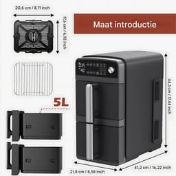 Mini oven - Grill rooster - Bakplaat - Airfryer - Voor Gezond en Snel Koken - Met 11 Programma’s - 1800W, LED-scherm, 5 Accessoires Inclusief Draaispit & Receptenboek — thumbnail 5
