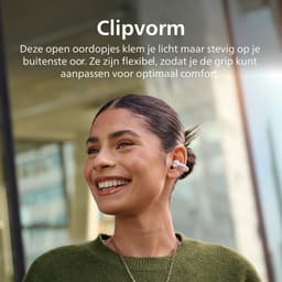 PHILIPS TAQ2000WT/00 Draadloze open-ear oortjes - Oorhaakjes - Open-ear pasvorm - 28 uur afspeeltijd - Bluetooth multipoint - IPX4 - App control - Bediening op de oorhaakjes - Wit — thumbnail 3