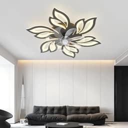 5 Kop Bloem Ventilator - Plafondventilator - Zwart - Dimbaar - 6 Standen Ventilator - Keuken Lamp - Woonkamerlamp - Moderne Ventilator Lamp — thumbnail 4
