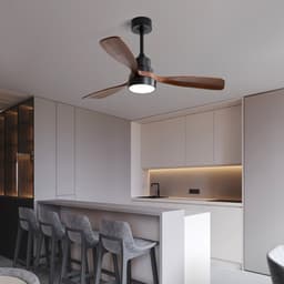 Re-purelife® Koel Zomer Collectie Grote Plafondventilator 122 cm Ø – 3 Massief Houten Bladen, Reversibele DC Motor, Afstandsbediening & Timer – Stille & Energiezuinige Ventilator voor Woonkamer, Slaapkamer of Kantoor, voor Zomer & Winter -Zwart — thumbnail 5