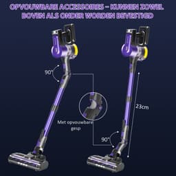 Grenintol Steelstofzuiger – Steelstofzuiger Draadloos – Draadloze Stofzuiger – 60000Pa /500W Touchscreen en Anti - Klit Borstel – Steelstofzuigers 2500 mAh Accu – 60 minuten – 1,2L Stofbak - Geschikt Voor Tapijt, Harde Vloeren en Dierenhaar – Paars — thumbnail 4