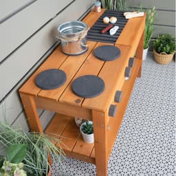 RFWR® Modderkeuken voor kinderen - Buitenkeuken met grill en opbergruimte — thumbnail 5