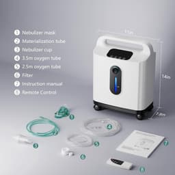 MKSS® Zuurstofconcentrator - Zuurstofmachine - Zuurstoffles - Wit — thumbnail 3