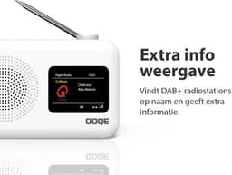 OOQE TUNE PRO 4-in-1 DAB+ Radio | DAB+, FM, Bluetooth, Klok, Wekker | Ideaal als Noodradio | LCD scherm | Auto Scan: Zenders Automatisch Gevonden | Werkt Zowel op Netstroom als Batterijen | 80 voorkeurstations opslaan | Nederlandstalig | Zwart — thumbnail 5