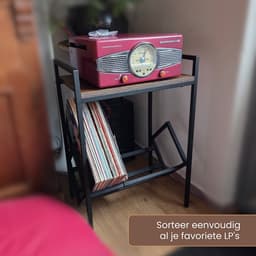 Goldcave Vinyl Opbergsysteem - LP Houder - Metaal Standaard Zwart - Platenhouder - Platenrek - Platenkast - LP Rek - Platenspeler meubel — thumbnail 2