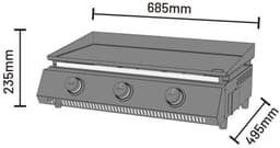 Cozze® G-700 Plancha BBQ Bakplaat - Gas Plancha - 3 Gasbranders - Grote Bakplaat voor Buiten Koken — thumbnail 5