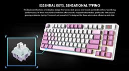 MSI FORGE GK600 TKL W VIOLET US - Gaming Keyboard - Mechanical Linear Switches - RGB LED — thumbnail 3