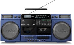 MEDION P66538 Cassetterecorder (retro boombox met cd-speler, jaren 80, groot, USB, SD, cd, cassette MC, DAB+ radio telescopische antenne, Bluetooth, cassettedeck, opnamefunctie, werkt op batterijen) — thumbnail 1