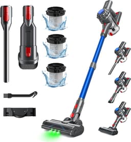 Ivormentico Steelstofzuiger Draadloos - 40000Pa - 450W - 50 Minuten - Groen LED - Upgradede Bodemborstel - Afneembare Batterij — thumbnail 1