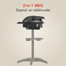 KitchenBrothers Elektrische BBQ - Opvouwbaar - Anti-aanbaklaag - PFAS-vrij - tot 250°C - 2400W - Vaderdag Cadeau - Zwart — thumbnail 3