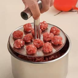 Gehaktbal Maker Rvs Handmatige Druk 12 Ballen Multifunctionele Gehaktbal Maker Tool voor Thuis & Restaurant Gebruik — thumbnail 3