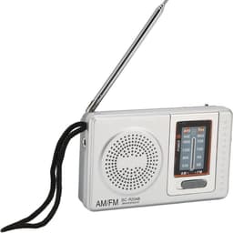 Draagbare Mini Noodradio FM/AM - Pocket Radio Speler - Radio voor Rampen - Radio op Batterijen - Transistor Radio op Batterijen - Kleine Radio - Zilver — thumbnail 1