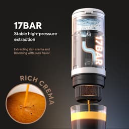 3-in-1 draagbare espressomachine, elektrisch reiskoffiezetapparaat, USB-type C en autolader, 17 bar filterkoffiezetapparaat (zwart) zonder verwarming — thumbnail 2