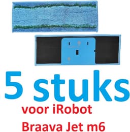 5 x Wasbare dweildoeken voor dweilrobot - maat: 28 cm x 10.4 cm - accessoires compatibel met Braava Jet M6 - iRobot - vervanging van hoge kwaliteit - microvezel - dweilpads - dweilrobot - Passen niet op de elektrische dweilen. — thumbnail 1
