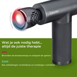 Beurer MG 195 HOT & COLD Massage Gun - Verwarmt & koelt spieren - Incl. 7 opzetstukken - 9 Intensiteitsniveaus - Krachtige accu - Draadloos gebruik - 3 Jaar garantie — thumbnail 3