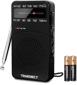Transnect® - Draagbare Noodradio - Zwart - AM/FM - Op Batterijen - Koptelefoonaansluiting - Draagbare Radio - Wereldradio - Noodpakket Must Have - Zakradio - Voor Rampen - Kleine - Transistor Radio - Telescopische Antenne — thumbnail 1