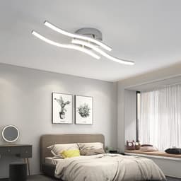 Woonkamer Lamp - Golvend Drie Hoofd Moderne LED-Plafondlamp - 18W - voor Binnen - Woonkamerlamp - Woonkamer Lamp Plafond - Plafondverlichting voor Woonkamer, Slaapkamer, Keuken — thumbnail 2
