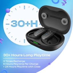 PowerLocus Jumpy - Open-Ear Koptelefoon voor Kinderen - Draadloze Oordopjes - met 85dB Volumebegrenzing - Bluetooth 5.3 - Draadloze oortjes - Waterproof Sport Oortjes - Universeel - Zwart/Blauw — thumbnail 3